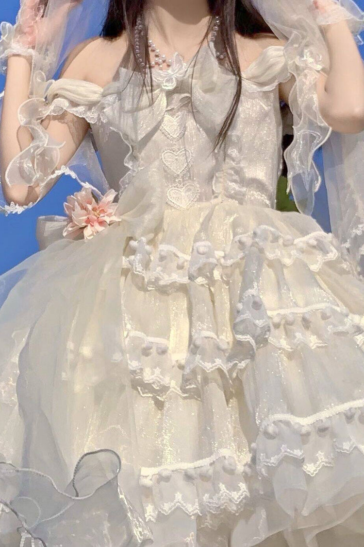 Lolita Coordinate Set - Multi-layered, White, Bow Detail, Ruffled, Sweet Style - additional product view 10