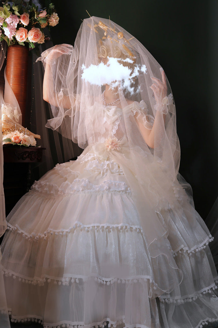 Lolita Coordinate Set - Multi-layered, White, Bow Detail, Ruffled, Sweet Style - additional product view 11