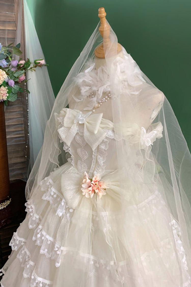 Lolita Coordinate Set - Multi-layered, White, Bow Detail, Ruffled, Sweet Style - additional product view 12