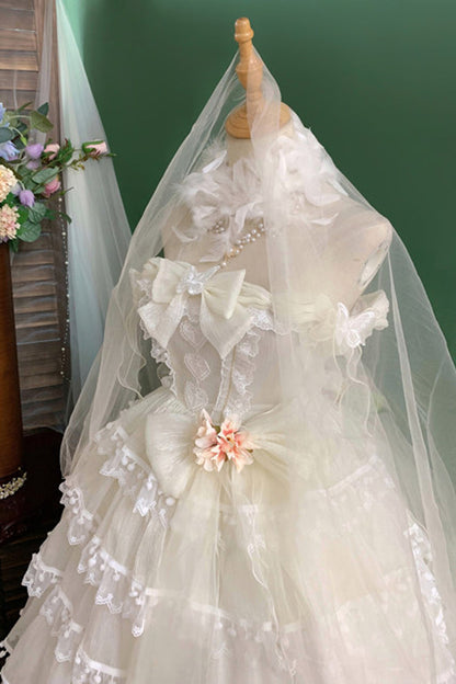 Lolita Coordinate Set - Multi-layered, White, Bow Detail, Ruffled, Sweet Style - additional product view 12
