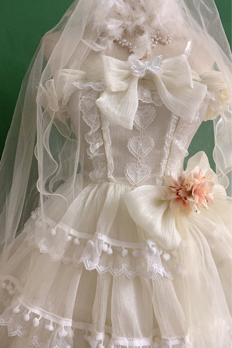 Lolita Coordinate Set - Multi-layered, White, Bow Detail, Ruffled, Sweet Style - additional product view 13