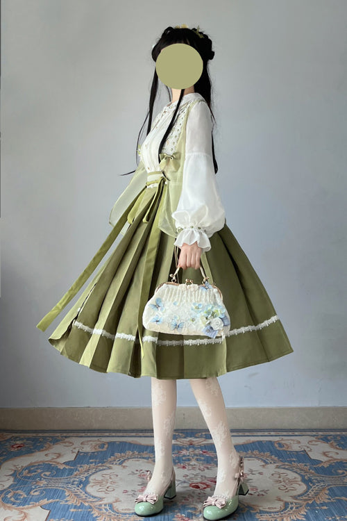 Lolita Coordinate Set - New Chinese Style Han Element, Green, Sweet Style - additional product view 3