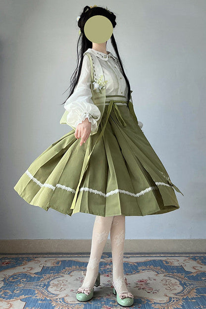 Lolita Coordinate Set - New Chinese Style Han Element, Green, Sweet Style - additional product view 4
