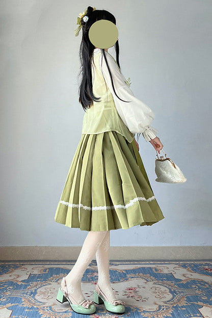 Lolita Coordinate Set - New Chinese Style Han Element, Green, Sweet Style - additional product view 5