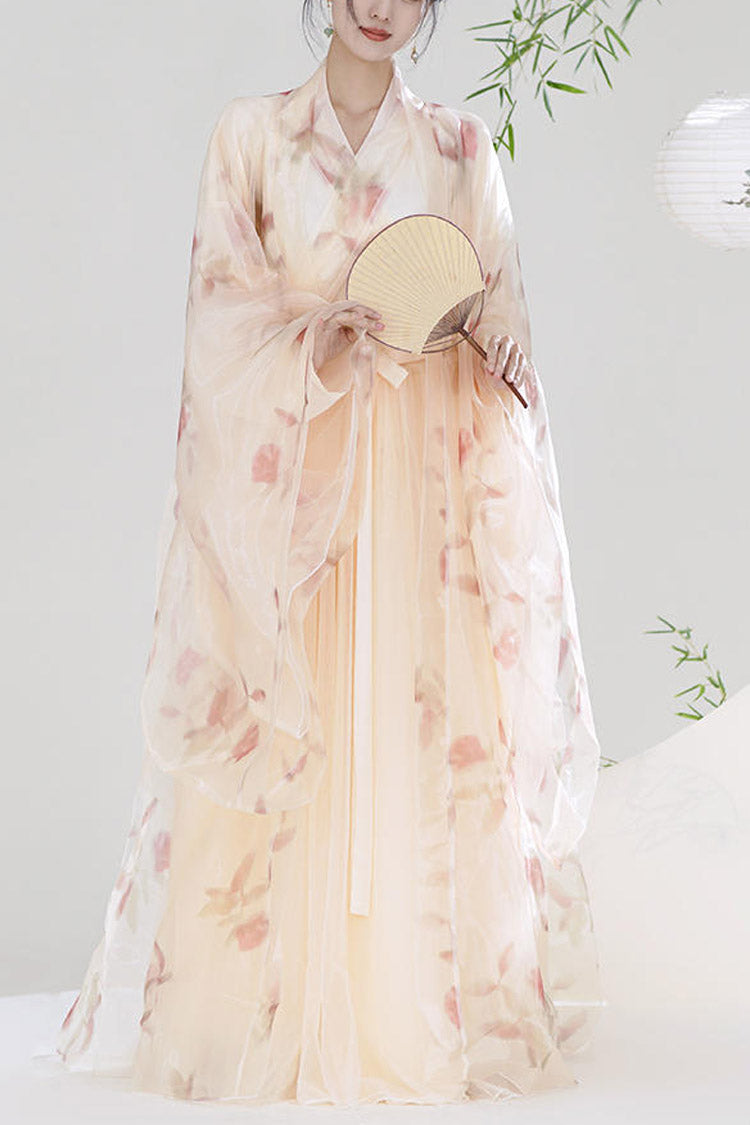 Lolita Coordinate Set - Orange V Collar High Waisted, Orange, High Waist, Printed - main product image