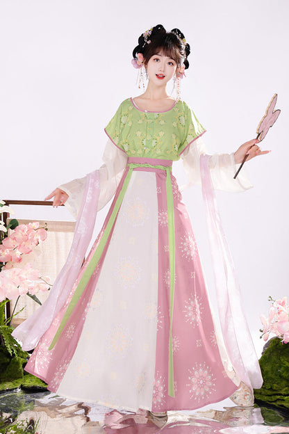 Lolita Coordinate Set - Pink/green Round Collar, 2 Colors, Long Length, High Waist - main product image