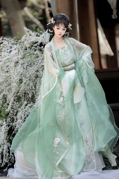 Lolita Coordinate Set - Qingdie, Green, Layered, Sweet Style, Chinese-Inspired Style - main product image
