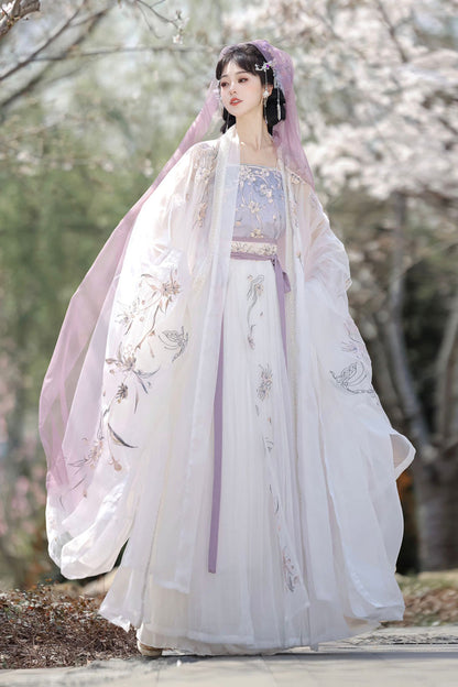 Lolita Coordinate Set - Qingdie, Purple, Chinese-Inspired Style, Ruffled, Embroidered - additional product view 3