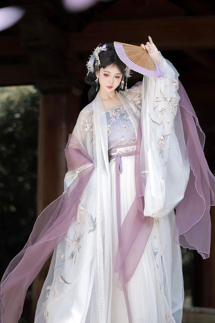 Lolita Coordinate Set - Qingdie, Purple, Chinese-Inspired Style, Ruffled, Embroidered - additional product view 4