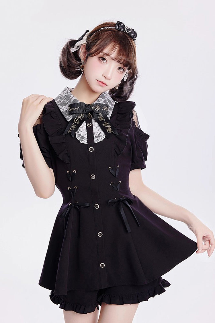 Lolita Dress - Alice Of Wednesday, 3 Colors, Lace-Up, Sweet Style, Bow Detail - S Black / M Black / L Black option