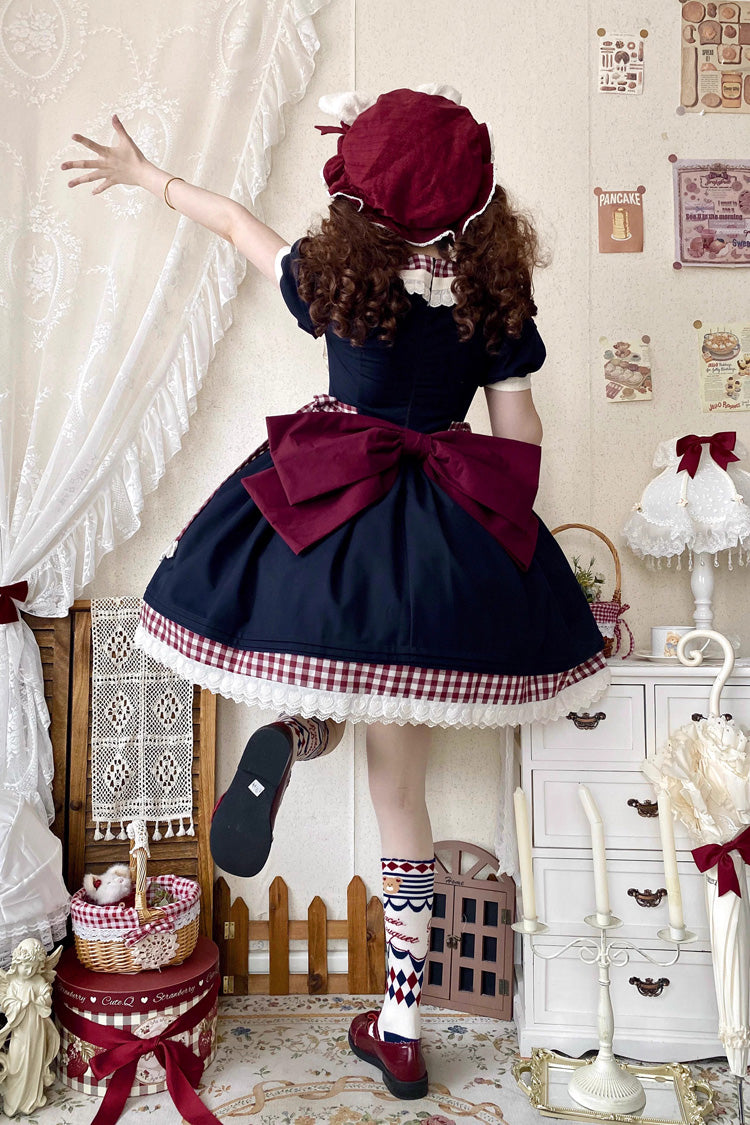 Lolita Dress - Alice's Picnic, 2 Colors, Printed, Sweet Style, Lace Trim - additional product view 4