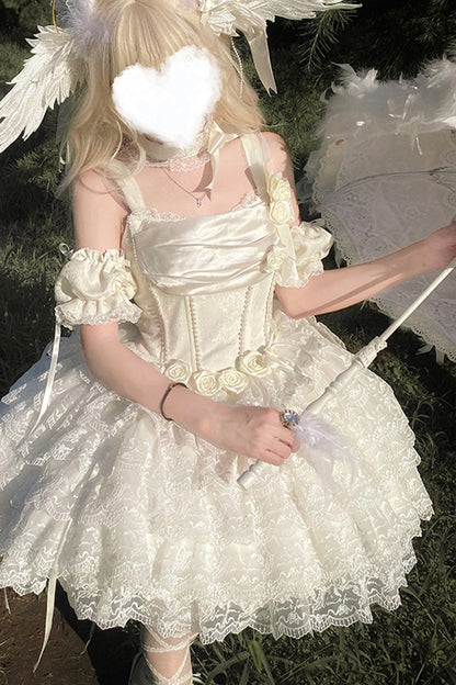 Lolita Dress - Angel Sweetheart Multi-layered, Ivory, Lace Trim, Sweet Style - additional product view 5