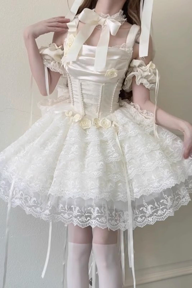 Lolita Dress - Angel Sweetheart Multi-layered, Ivory, Lace Trim, Sweet Style - main product image