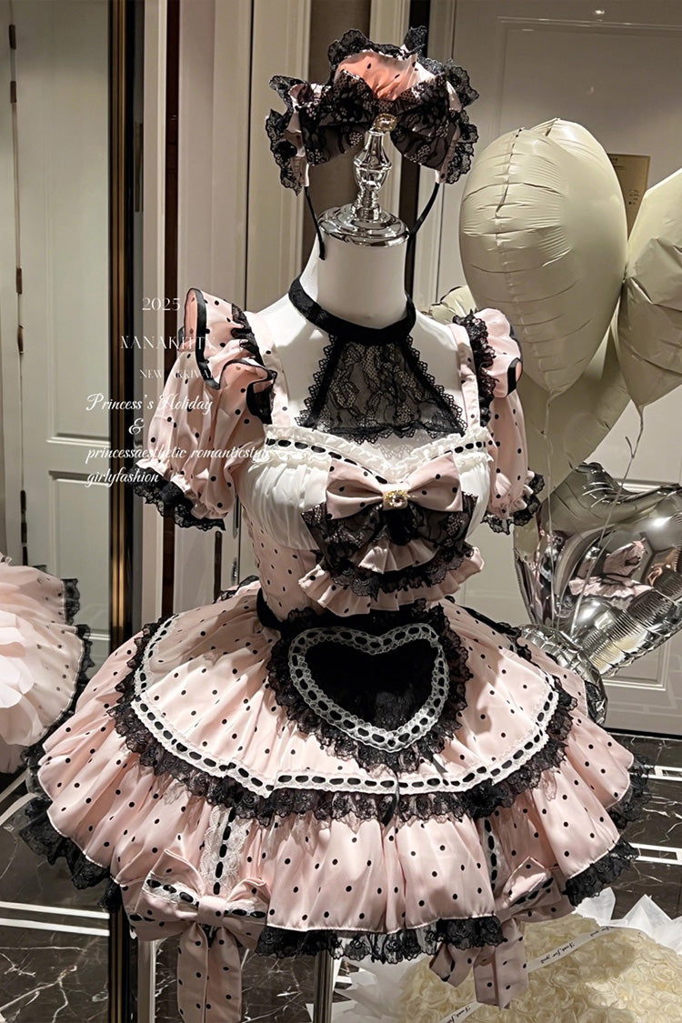 Lolita Dress - Apprentice Cupid, Pink, Lace Trim, Ruffled, Printed - additional product view 2