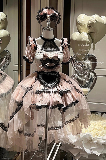 Lolita Dress - Apprentice Cupid, Pink, Lace Trim, Ruffled, Printed - additional product view 3