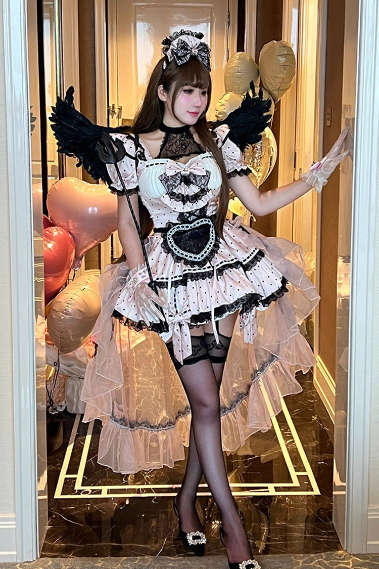 Lolita Dress - Apprentice Cupid, Pink, Lace Trim, Ruffled, Printed - additional product view 4