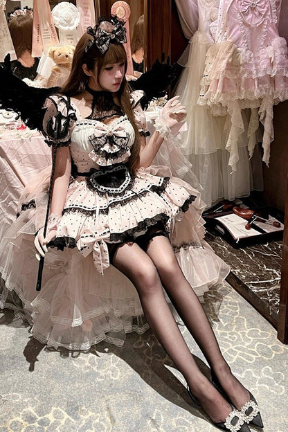 Lolita Dress - Apprentice Cupid, Pink, Lace Trim, Ruffled, Printed - additional product view 6
