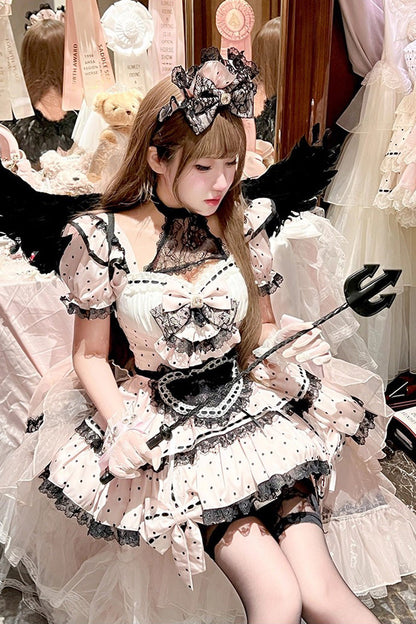 Lolita Dress - Apprentice Cupid, Pink, Lace Trim, Ruffled, Printed - additional product view 7