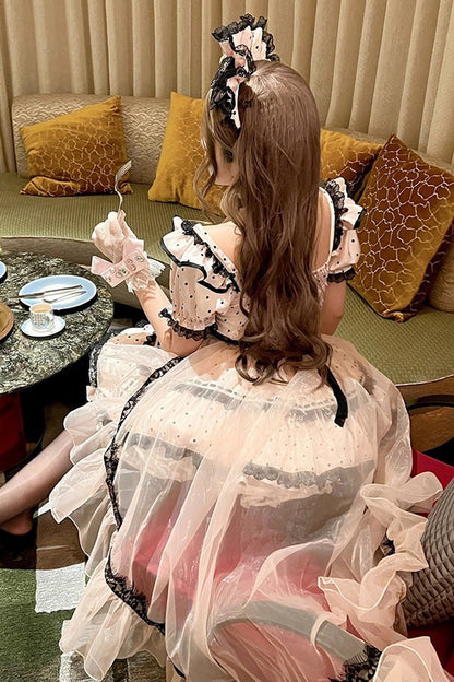 Lolita Dress - Apprentice Cupid, Pink, Lace Trim, Ruffled, Printed - additional product view 9