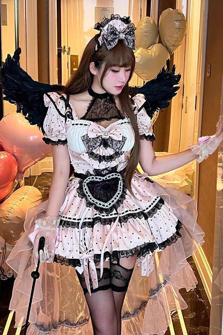 Lolita Dress - Apprentice Cupid, Pink, Lace Trim, Ruffled, Printed - main product image