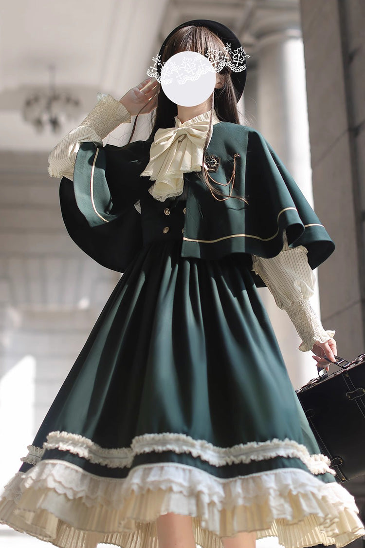 Lolita Dress - Artemis Sp, Green, Ruffled, Bow Detail, Lace Trim - additional product view 2