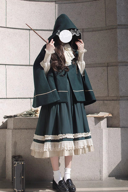 Lolita Dress - Artemis Sp, Green, Ruffled, Bow Detail, Lace Trim - additional product view 3