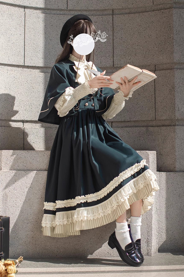 Lolita Dress - Artemis Sp, Green, Ruffled, Bow Detail, Lace Trim - additional product view 5