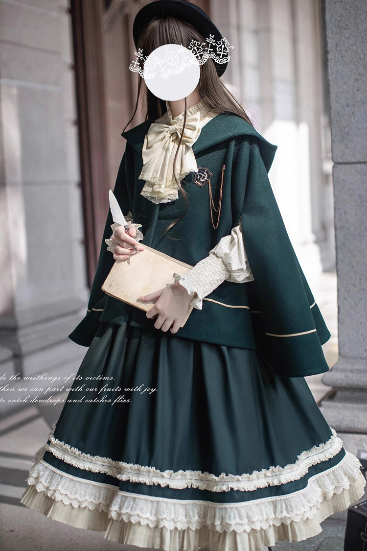 Lolita Dress - Artemis Sp, Green, Ruffled, Bow Detail, Lace Trim - additional product view 6