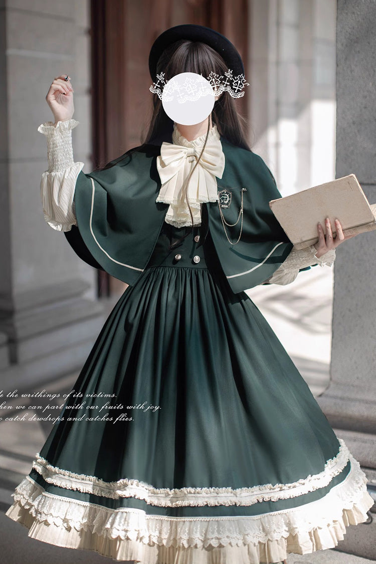 Lolita Dress - Artemis Sp, Green, Ruffled, Bow Detail, Lace Trim - additional product view 7