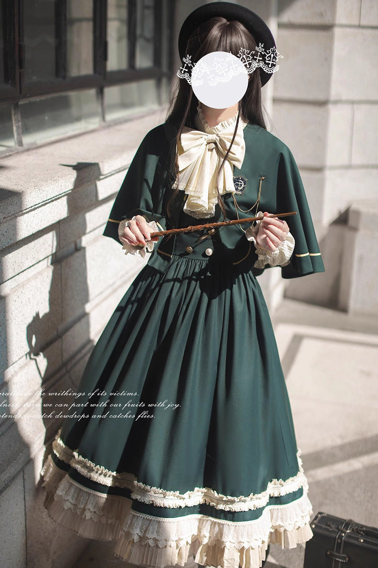 Lolita Dress - Artemis Sp, Green, Ruffled, Bow Detail, Lace Trim - additional product view 9