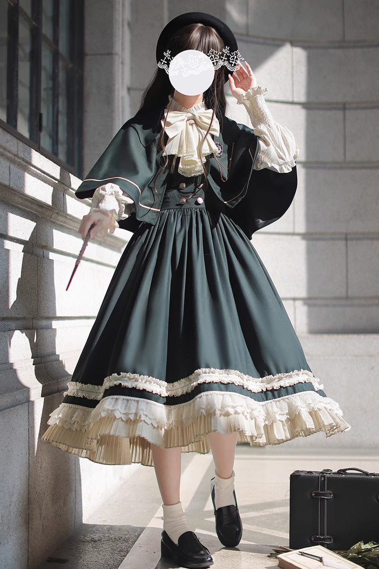 Lolita Dress - Artemis Sp, Green, Ruffled, Bow Detail, Lace Trim - additional product view 10