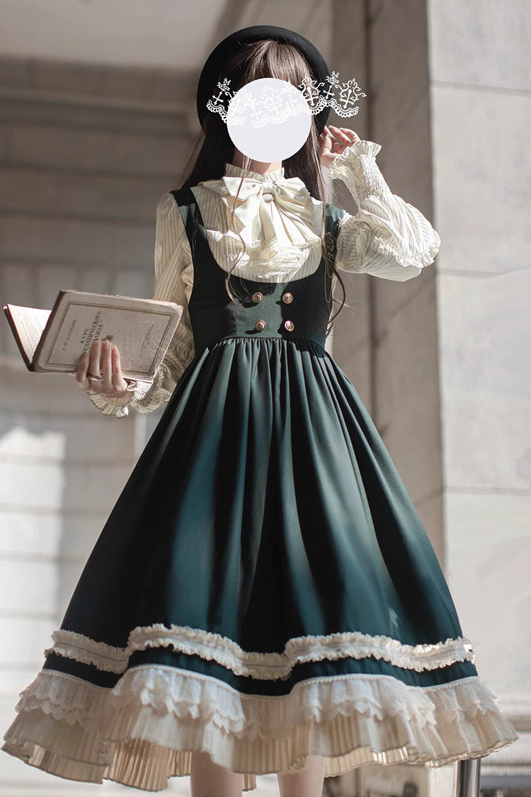 Lolita Dress - Artemis Sp, Green, Ruffled, Bow Detail, Lace Trim - additional product view 14
