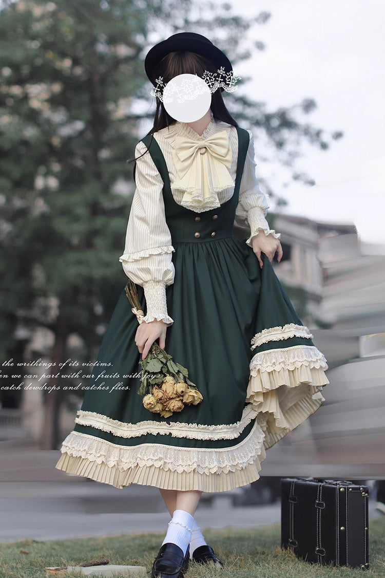 Lolita Dress - Artemis Sp, Green, Ruffled, Bow Detail, Lace Trim - additional product view 15