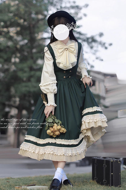 Lolita Dress - Artemis Sp, Green, Ruffled, Bow Detail, Lace Trim - additional product view 15