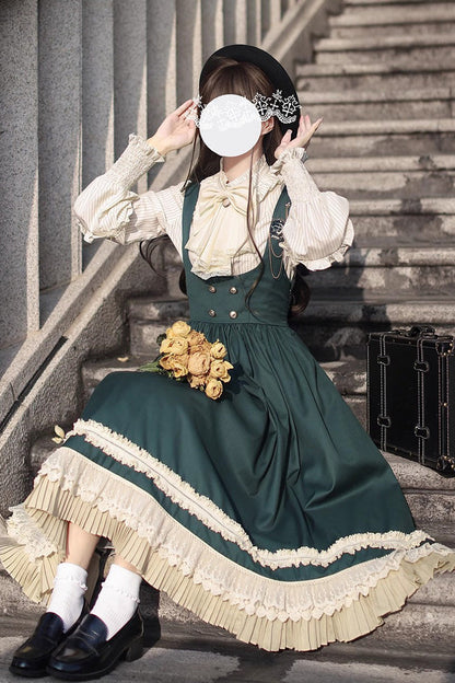 Lolita Dress - Artemis Sp, Green, Ruffled, Bow Detail, Lace Trim - additional product view 16