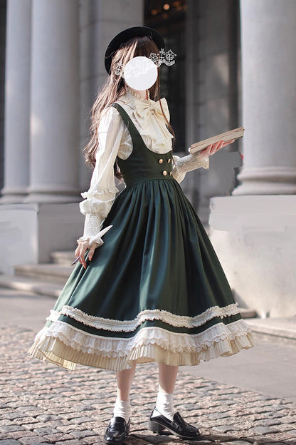 Lolita Dress - Artemis Sp, Green, Ruffled, Bow Detail, Lace Trim - additional product view 17