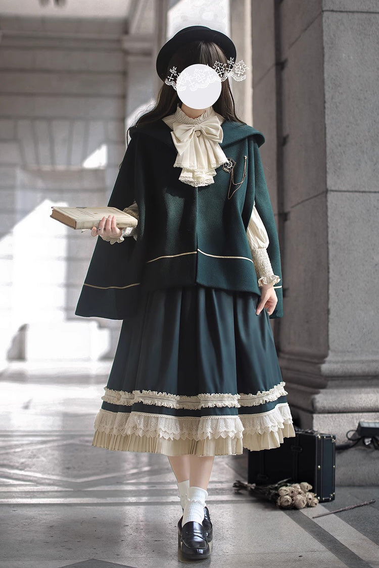 Lolita Dress - Artemis Sp, Green, Ruffled, Bow Detail, Lace Trim - main product image