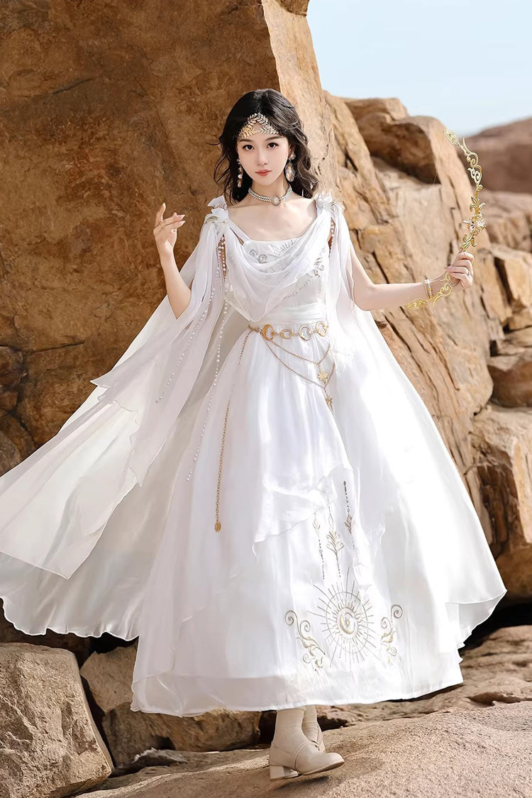 Lolita Dress - Aurelia Of The Holy Light, White, Square Collar, Printed, Embroidered - additional product view 5