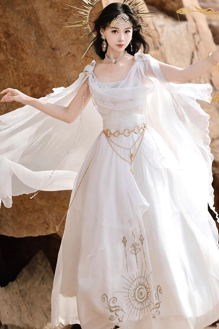 Lolita Dress - Aurelia Of The Holy Light, White, Square Collar, Printed, Embroidered - additional product view 6