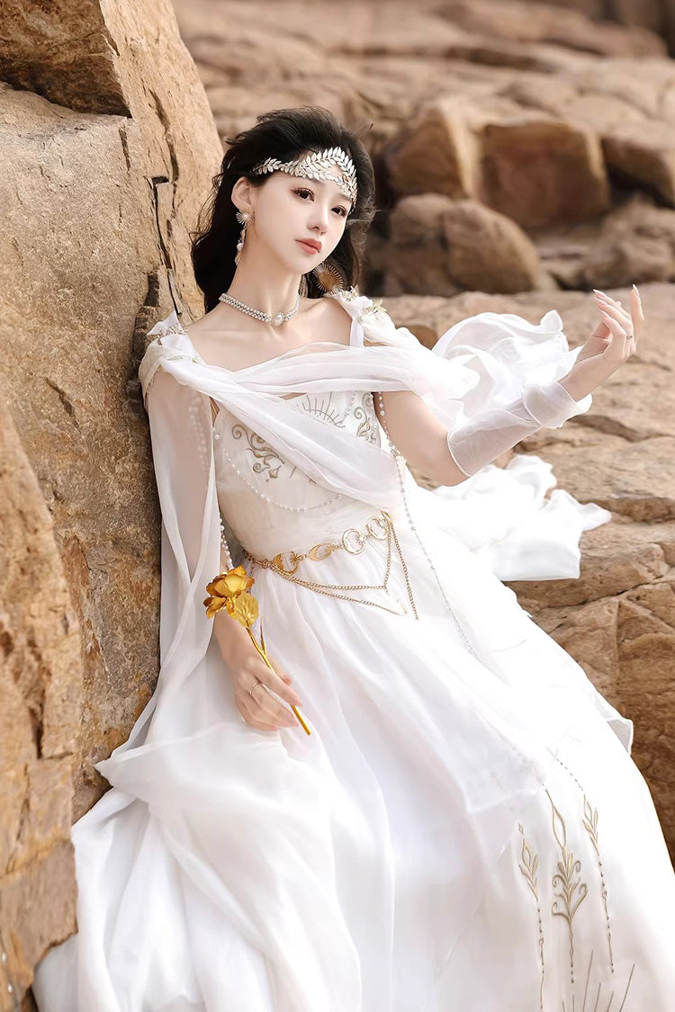 Lolita Dress - Aurelia Of The Holy Light, White, Square Collar, Printed, Embroidered - additional product view 8