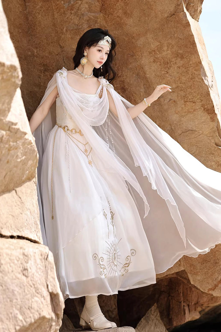 Lolita Dress - Aurelia Of The Holy Light, White, Square Collar, Printed, Embroidered - additional product view 9