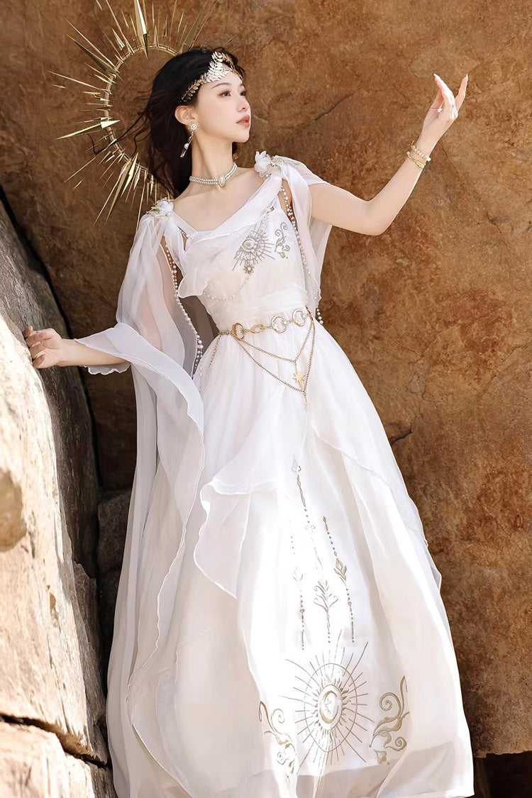 Lolita Dress - Aurelia Of The Holy Light, White, Square Collar, Printed, Embroidered - additional product view 10