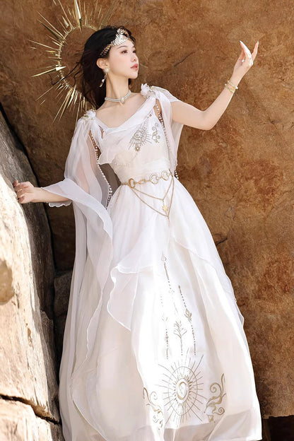 Lolita Dress - Aurelia Of The Holy Light, White, Square Collar, Printed, Embroidered - additional product view 10