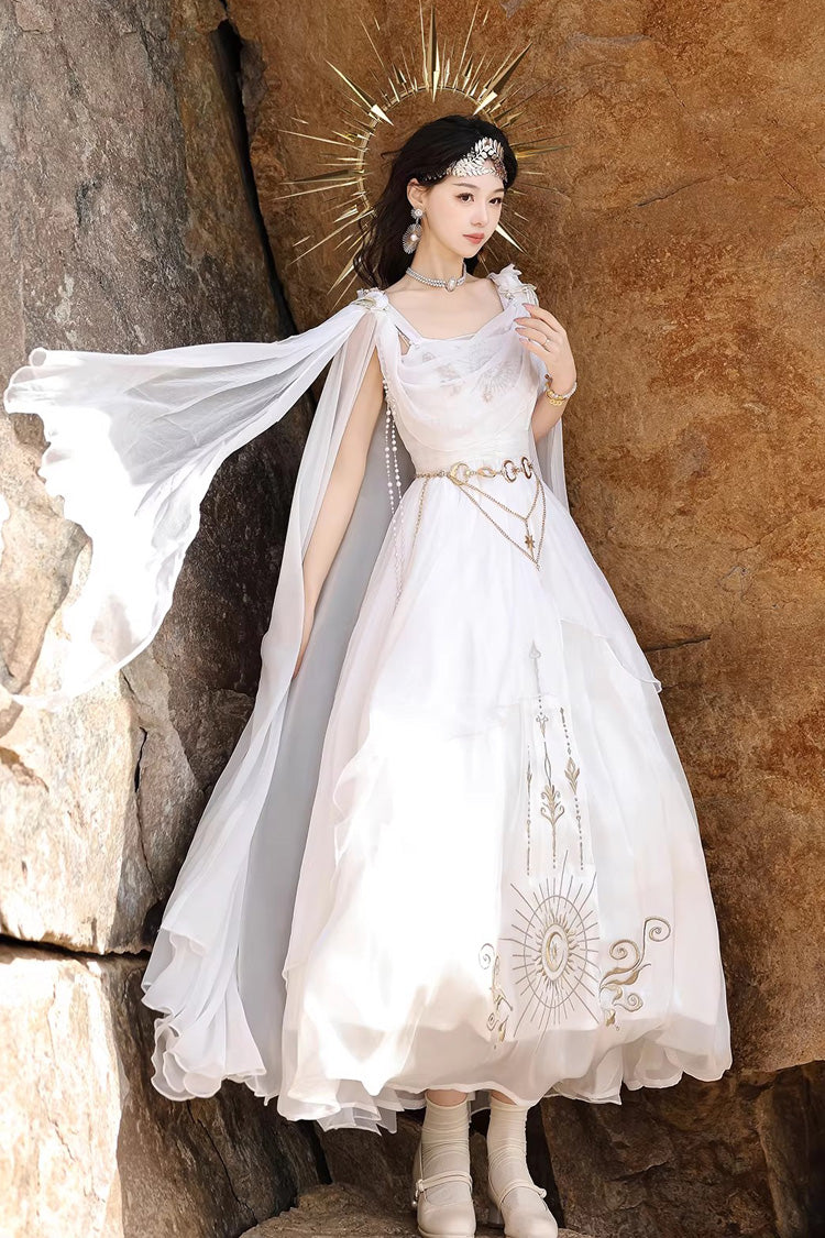 Lolita Dress - Aurelia Of The Holy Light, White, Square Collar, Printed, Embroidered - additional product view 11