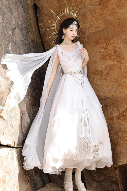 Lolita Dress - Aurelia Of The Holy Light, White, Square Collar, Printed, Embroidered - additional product view 11