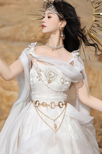 Lolita Dress - Aurelia Of The Holy Light, White, Square Collar, Printed, Embroidered - additional product view 12