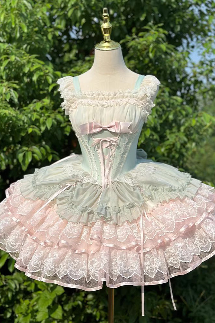 Lolita Dress - Bale Bebe, Green, Lace-Up, Sweet Style, Ballet-Inspired Style - additional product view 3