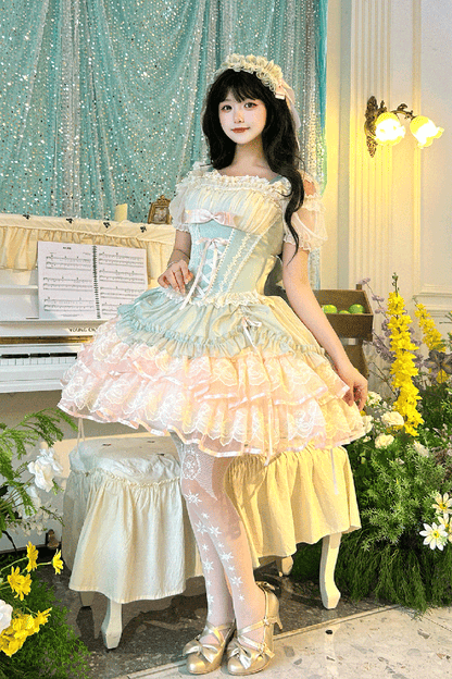 Lolita Dress - Bale Bebe, Green, Lace-Up, Sweet Style, Ballet-Inspired Style - additional product view 4