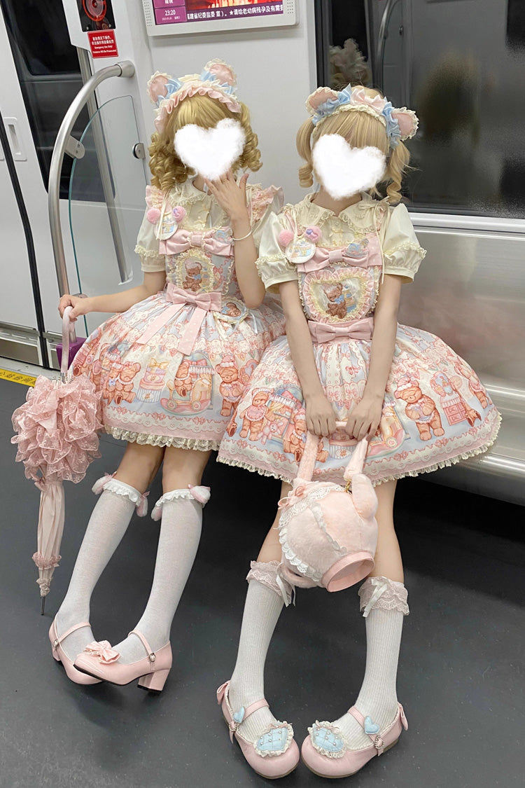 Lolita Dress - Bear Anniversary Celebration, 2 Colors, Bow Detail, Ruffled, Printed - additional product view 9