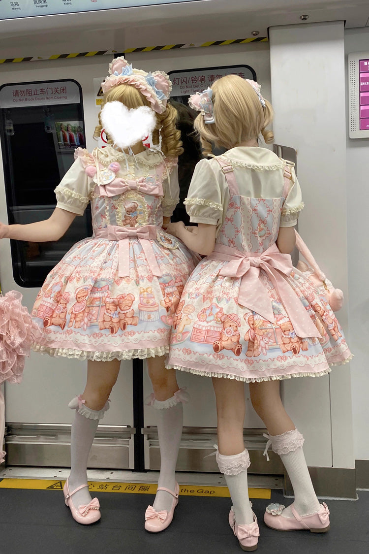 Lolita Dress - Bear Anniversary Celebration, 2 Colors, Bow Detail, Ruffled, Printed - additional product view 10